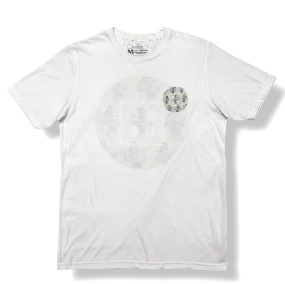 BLUELINE SURF & PADDLE White Crew Tee- Aloha Hula Girl